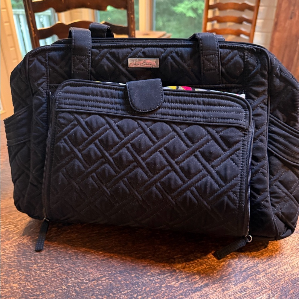 Vintage Vera Bradley Black Quilted Baby Bag